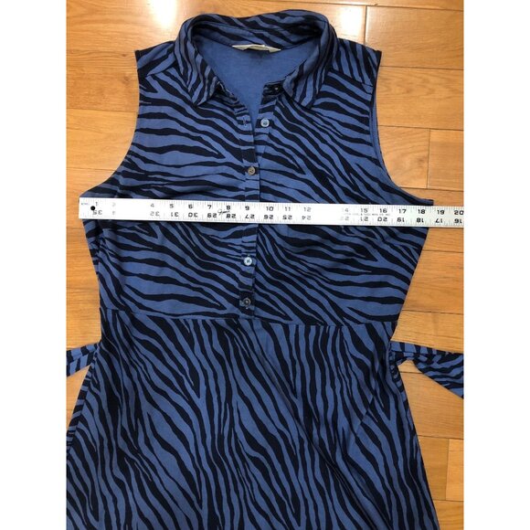 Boden Sleeveless Zebra Print Blue & Black Shirt Dress Size 8 Petite - Picture 4 of 11